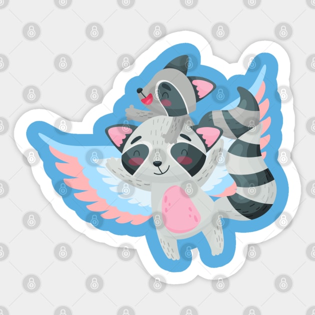 Raccoon family Sticker by m-laP